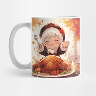 chibi girl thanksgiving Mug